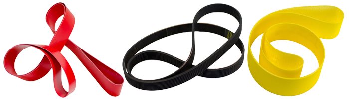 Close-up of a folder cutting belt used in print finishing